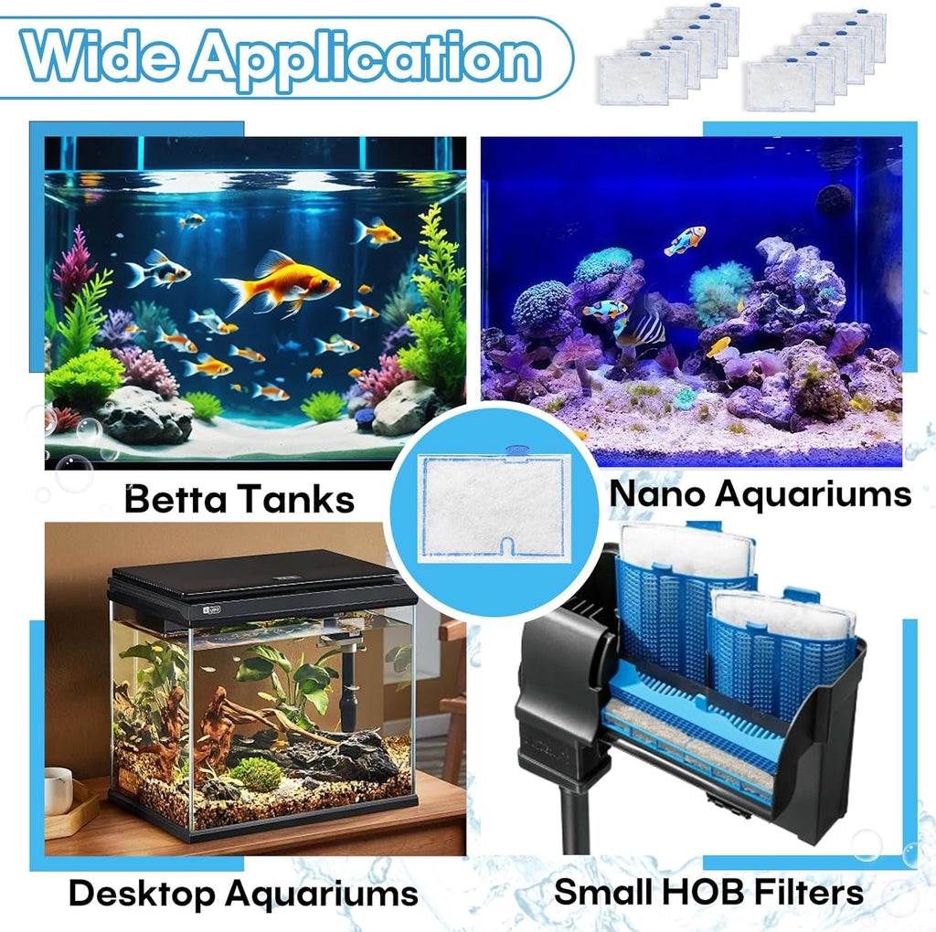 Small Filter Cartridges Compatible with Aqueon Filters (12 Pack), Aquarium Filter Cartridge Replacement for QuietFlow E Internal Power Filter Size 10 and Minibow Aquarium Filters Size 1/2.5/5 Gallon