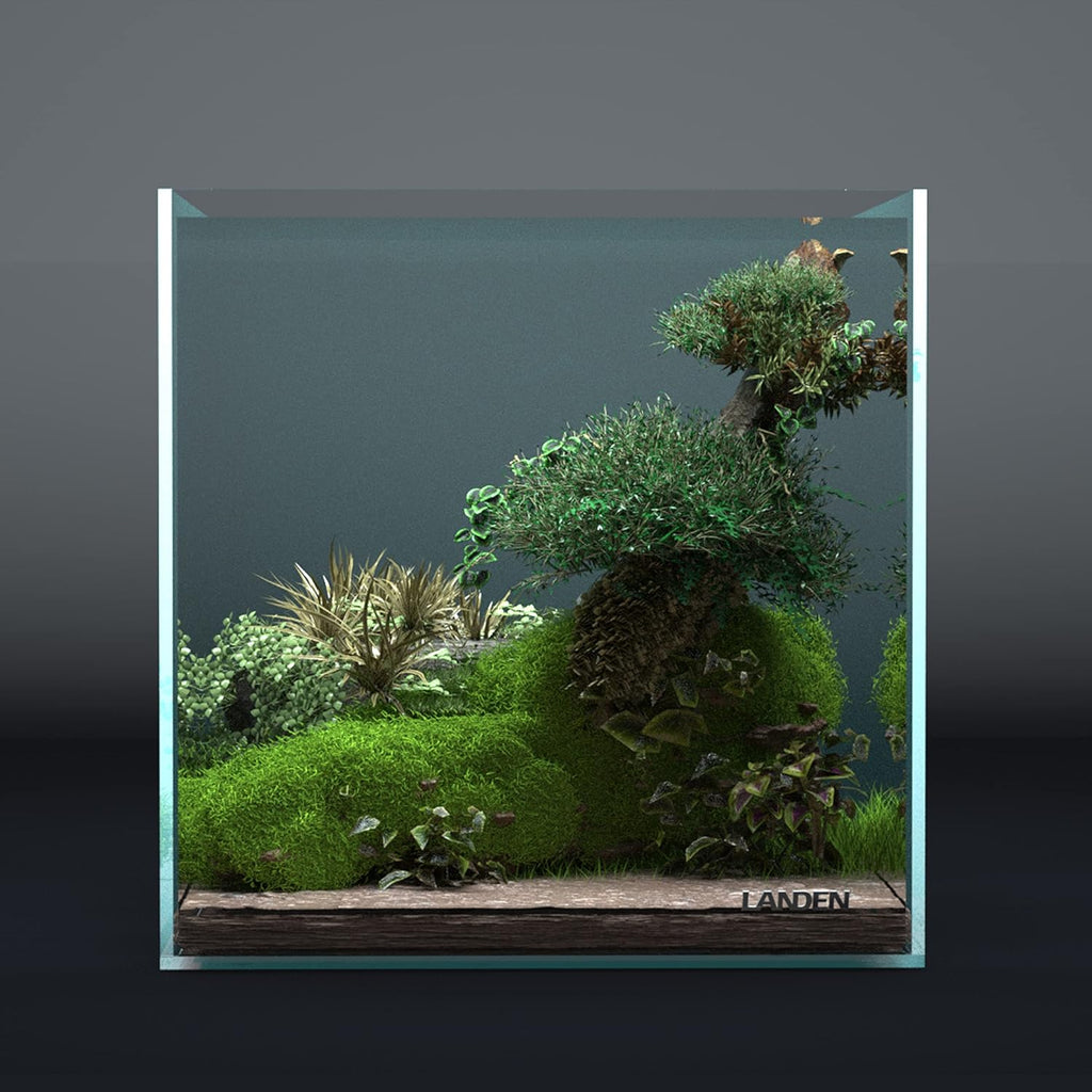 Landen 30C 6.6 Gallon Rimless Low Iron Aquarium Tank, W11.8×D11.8×H11.8 in(30x30x30cm) 5mm Thickness with Nano Foam Leveling Mat Included