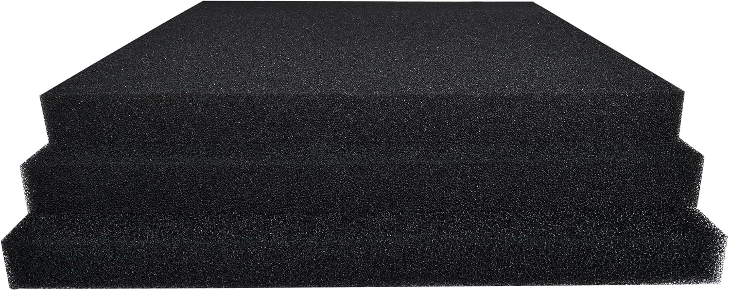 Hipanda 2 Pack Aquarium Bio Filter Sponge Pad 20"x20"x1.5",30PPI, Bio Filter Media Foam Pad Sponges, Cut-to-Size Open Cell Foam Sheet for Fish Tank