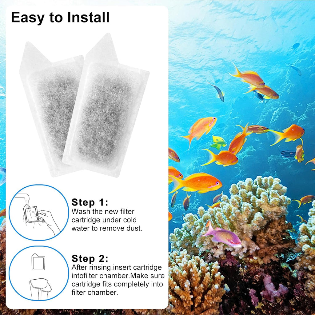 6 Packs Small Filters Cartridges for Tetra Whisper Small Fish Tanks Filter, Small Filter Carbon Replacement Filter Cartridge for 3-10 Gallons Aquarium Filter