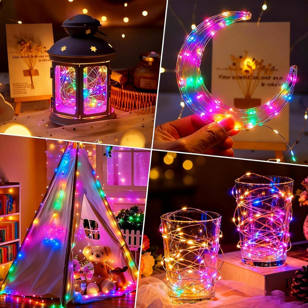 ZNYCYE 50 LED Fairy Lights with Timer, 6 Pack 8.2 Ft 8 Modes Battery Operated String Lights, Multi-Color for DIY Wedding Bedroom Mason Jar Vases Table Party Christmas Decoration