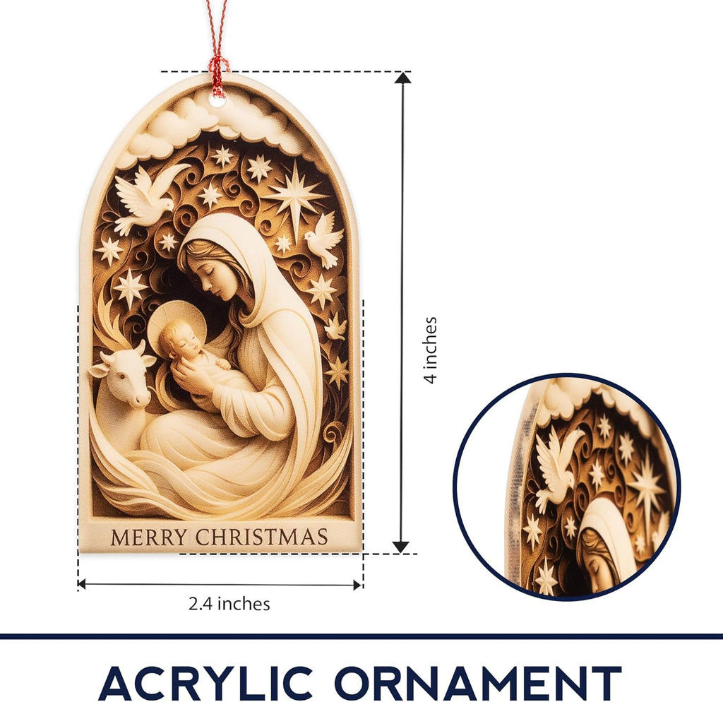 Christmas Nativity Ornament 2025 - Christian Christmas Ornaments - Religious Christmas Ornaments - Christmas Ornaments - Christian Christmas Decor - Christmass Decoration