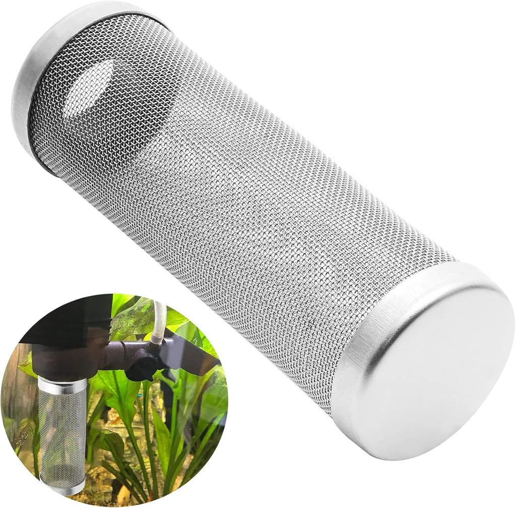 Bivethoi Stainless Steel Aquarium Filter Intake Cover, 12mm Shrimp Filter Guard Metal Fish Tank Filter Intake Strainer, Mesh Tube Filter Net Cover Aquarium Inlet Filter Screen for Fish Tank