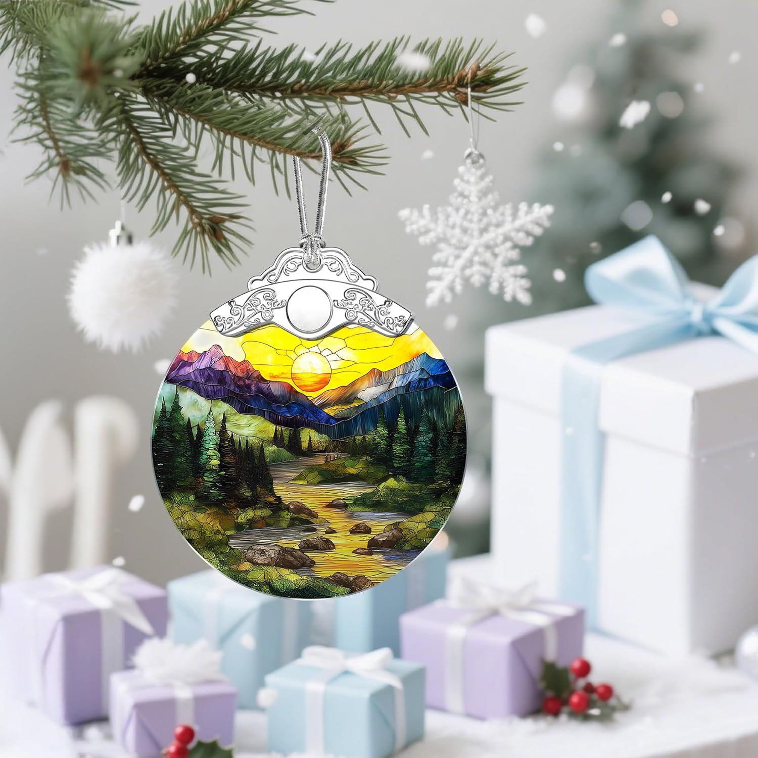 Mountain Range Christmas Ornaments: Christmas Tree Ornaments, Holiday Decor for Nature Lover, Stocking Stuffers, Gift Ideas, Xmas Gifts & Gifts for Mom, Grandma