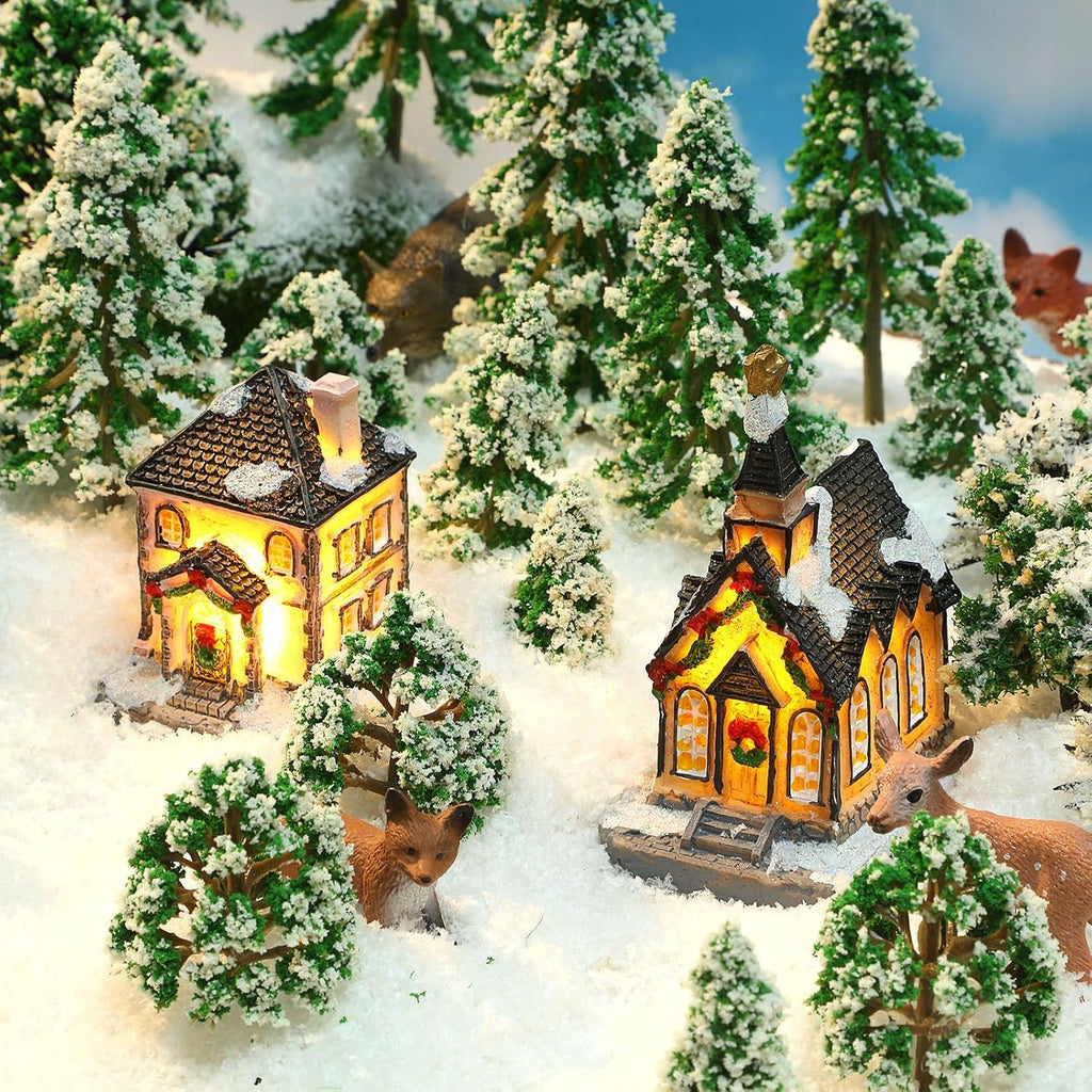 Skylety 70 Pieces Model Trees 1.2-6.3 Inch Mixed Miniature Toy Trees Diorama Supplies Fake Plants for Train Scenery Architecture DIY Crafts, Building Model Scenery Landscape Natural Green(Novel)