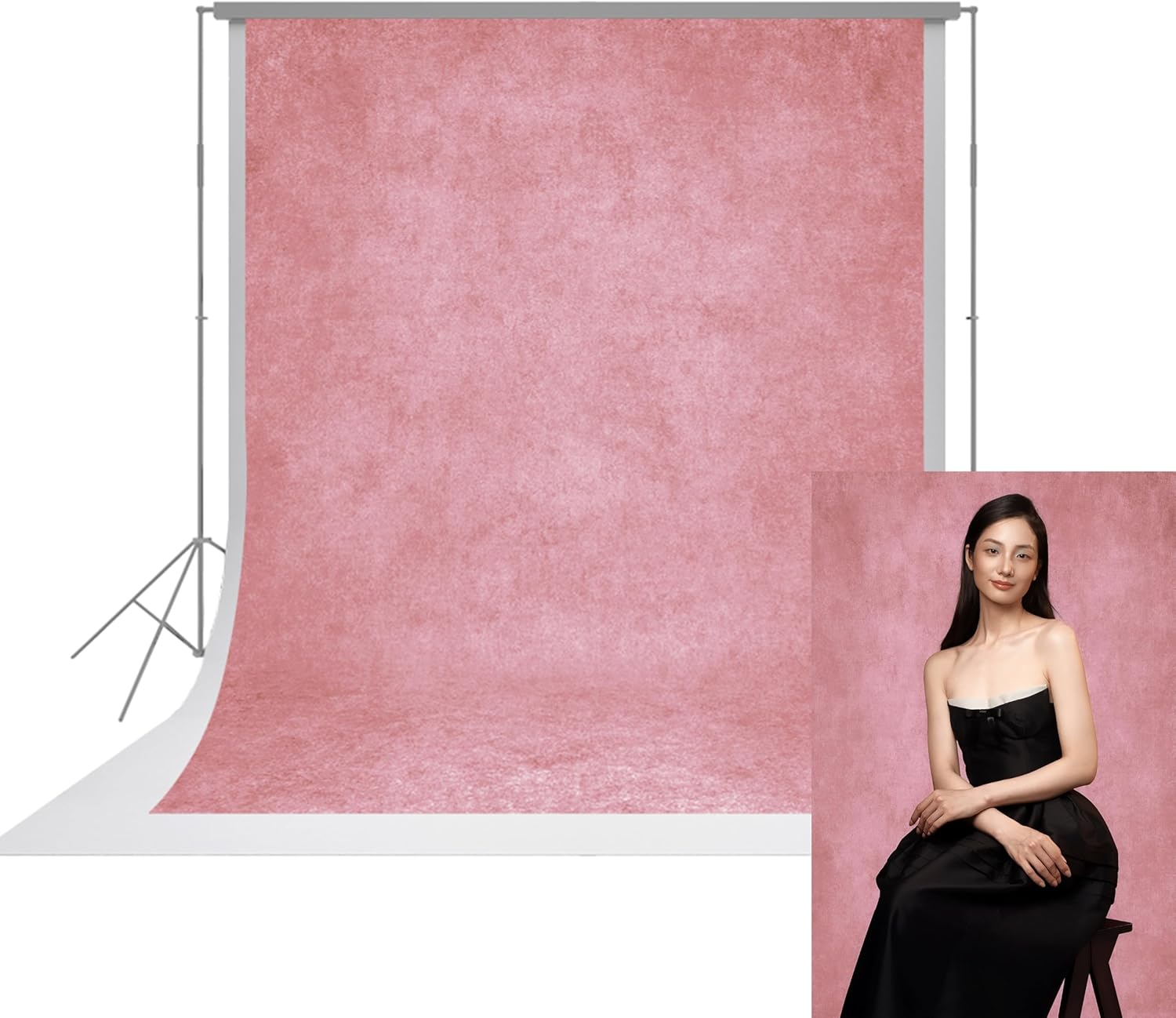 UrcTepics 5×7 ft Pink Fabric Photo Backdrops, Classic Abstract Texture Backdrop for Headshots and Portraits, Vintage Photography Background for Studio and Events.