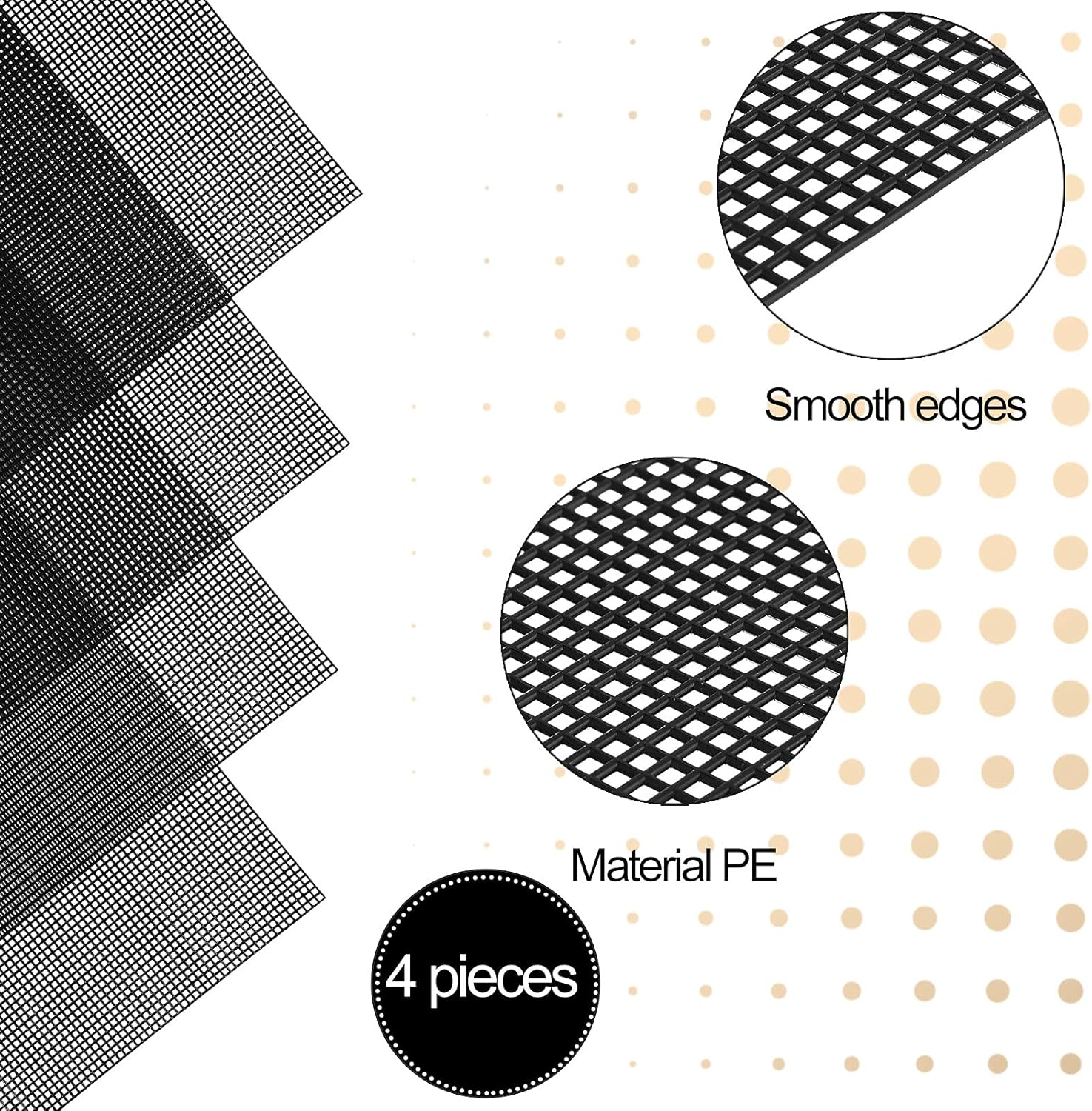 4 Pieces Plastic Mesh Sheets for Embroidery Black Fish Tank Divider Screen Craft Mesh 10 Pieces Binding Bars Sliding Bars for Embroidery Crafting Knit and Crochet Projects