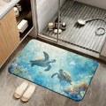 Bath Mat,Sea Turtles Bathroom Rugs,Quick-Drying Non-Slip Rubber Bath Mats Absorbent Diatomaceous Earth Mat for Bathroom Home Decor 17"x29.5"
