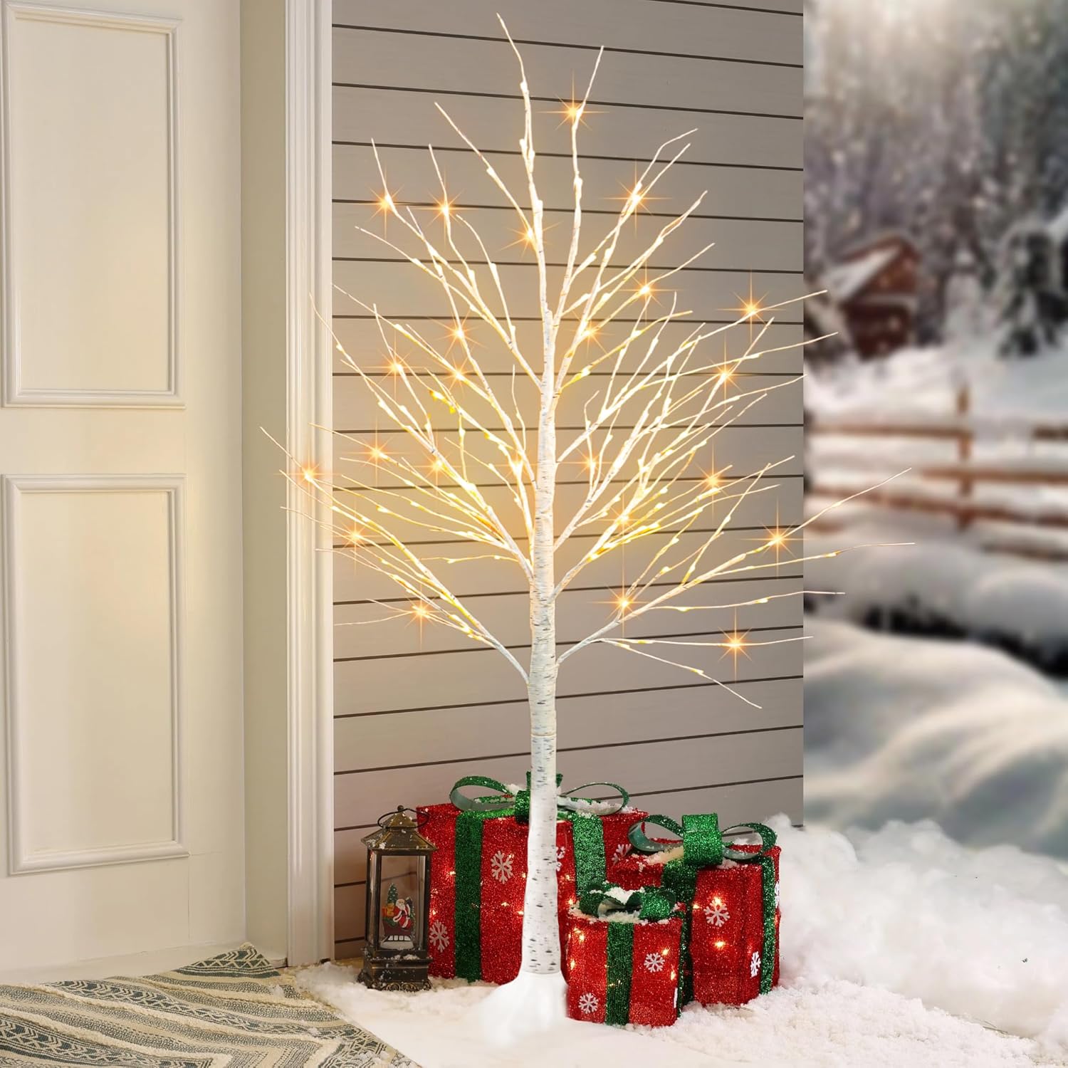 Dazzle Bright 6FT 144 LED 1Pack Lighted Birch Tree, Christmas Deocrations Outdoor Indoor, Decor for Home Room Yard Outside Inside