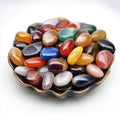 Polished Stone Set Colorful Agate Crystals, 0.8" Handpicked Tumbled Gemstones Rocks, Pebbles for Reiki, Chakra, Healing, Home Decor