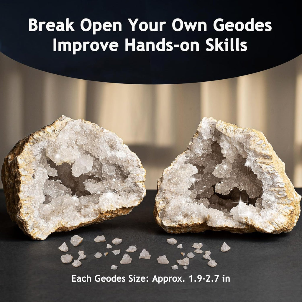 Japace Earth Science Kits for Kids Age 4-6-8-12-14, Birthstone Gemstone Dig Kit, Geology Kit with Break Your Own Geodes, Crystal Growing Experiment, Rock Mining Kit Birthday Gifts Toys for Boys Girls