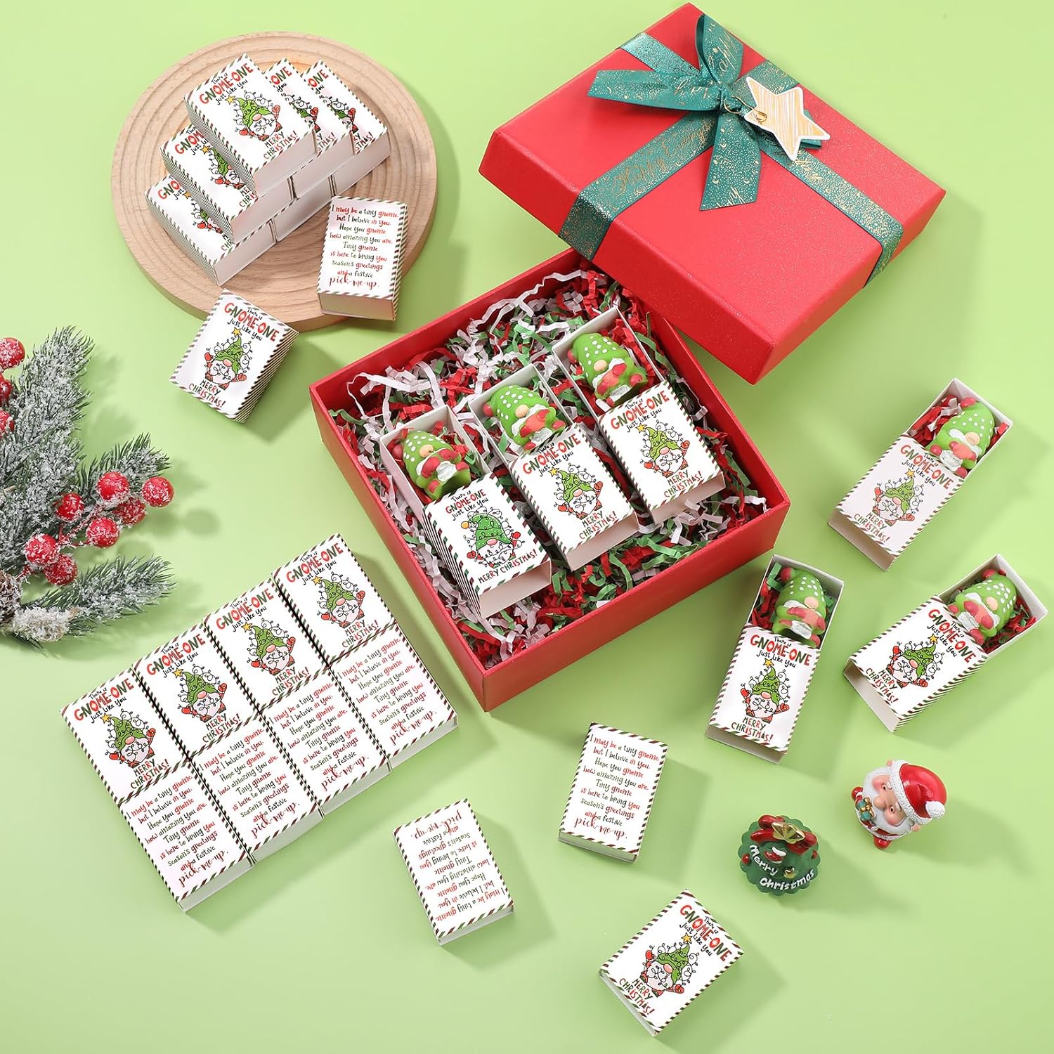 Wettarn 36 Sets Christmas Positive Gifts Gnome Stress Balls with Support Gift Boxes Bulk Merry Christmas Party Favors for Employee Coworker Friends Office Relief Toys Stocking Stuffers