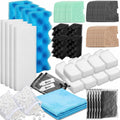 68 Pcs Filter Media Compatible with Fluval 306/307, Replacement Canister Filter Media Kit Mesh Bags, Quick Clear, Foam, Nitrite/Phosphate/Ammonia Remover, Towel, Grease 12-Month Maintenance