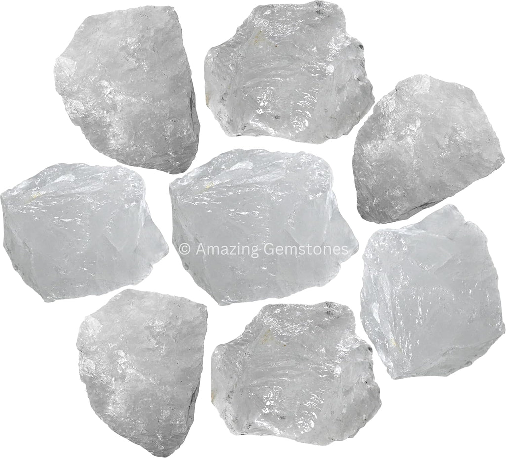 Amazing Gemstone Clear Quartz Raw Crystals and Healing Stones, Natural Rocks for Tumbling and DIY Raw Stones and Crystals (1 lb)