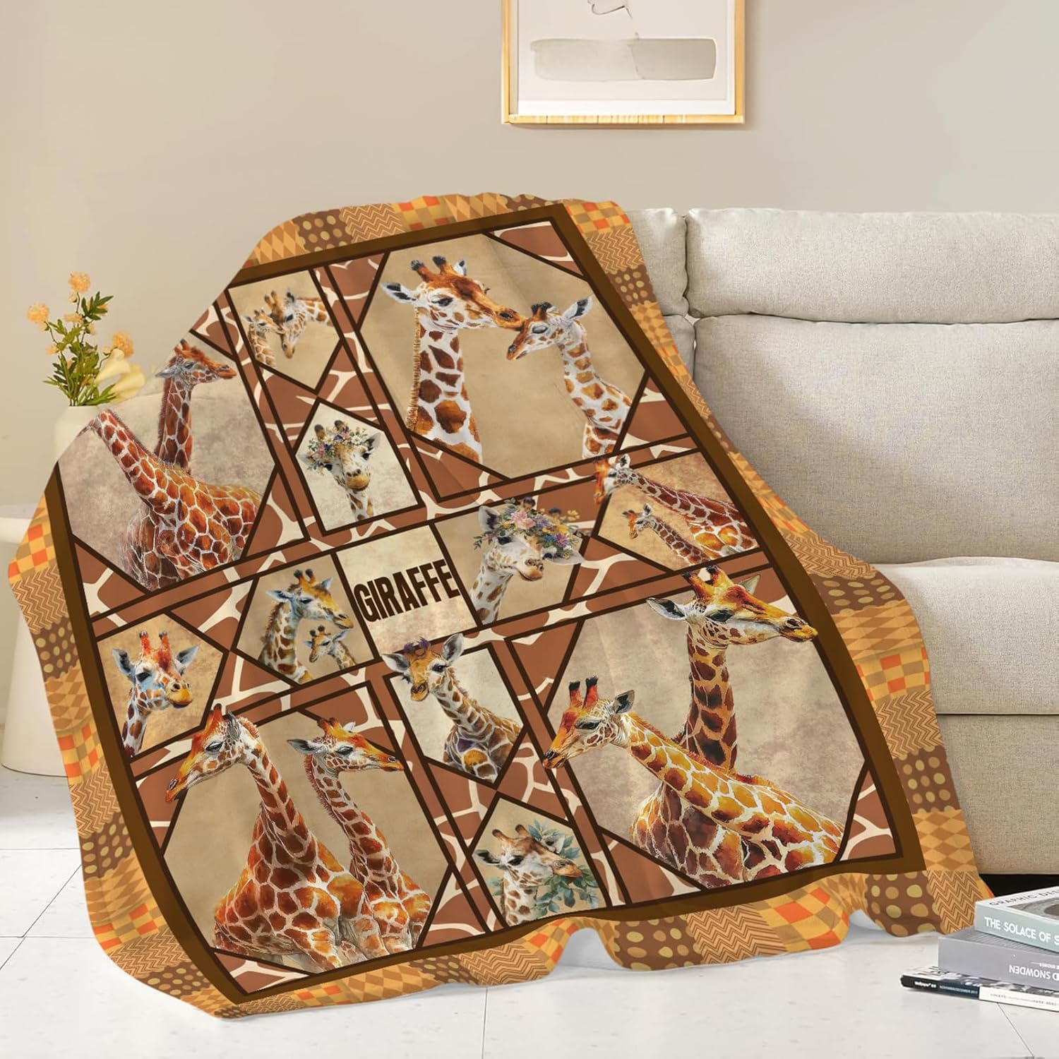 Giraffe Throw Blanket Giraffe Stuff Gifts for Kids Girls Boys Adults Women Men Soft Cozy Warm Plush Fluffy Fuzzy Fleece Blanket Decor 50''X60''
