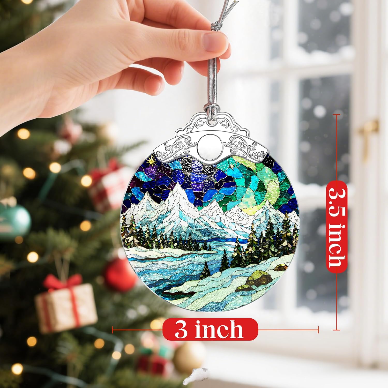 Mountain Landscape Christmas Ornaments: Christmas Tree Ornaments, Holiday Decor for Mountaineer, Stocking Stuffers, Gift Ideas, Xmas Gifts & Gifts for Nature Lover