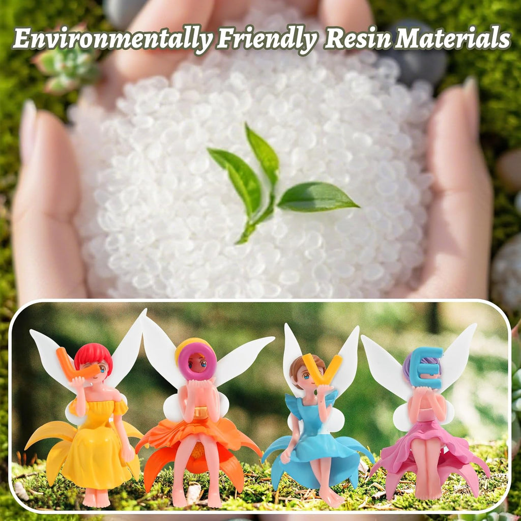8pcs Fairy Garden Accessories, Mini Fairy Figurines Well-Designed & Handcrafted for Garden Decor Outdoor, Landscape Decor, DIY Craft, Dollhouse, Succulents & Home Decoration