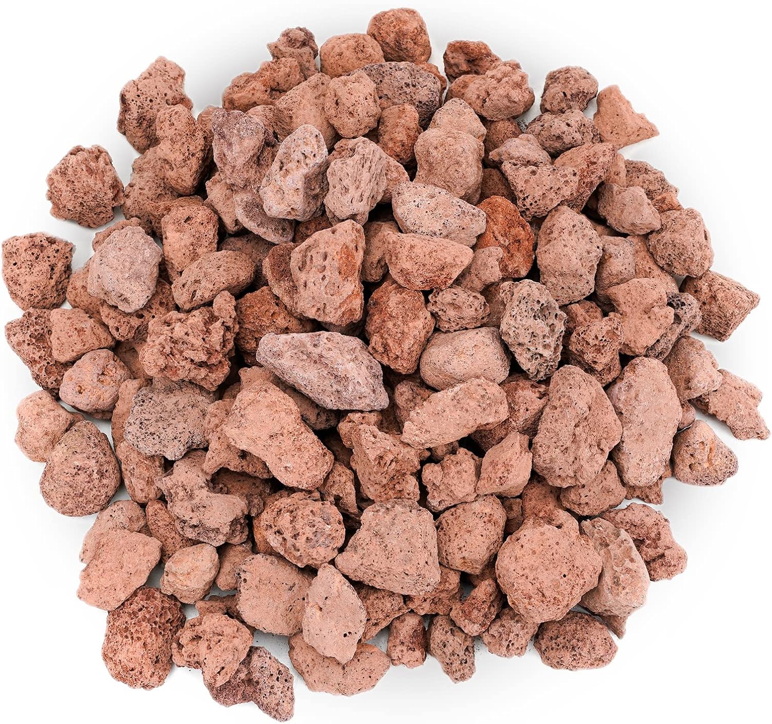 Onlyfire Red Lava Rock 10 Pounds Volcanic Lava Stones for Indoor Outdoor Fire Pits Fireplaces Gas Grill and Landscaping, 0.8-1.2 Inch
