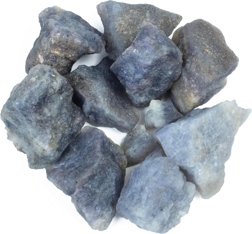 Crocon 1LB Iolite Rough Bulk Natural Stone Raw Gemstone Tumbling Cabbing Polishing Mining Chakra Balancing Reiki Healing Meditation Gift Good Luck Home Office Decor