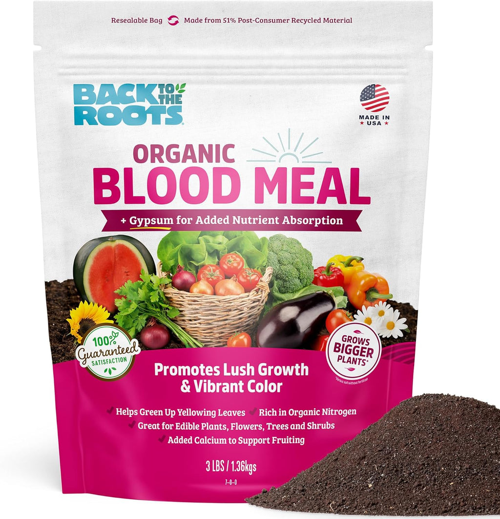 Back to The Roots 100% Organic Blood Meal | Made in The USA | Premium Nutrition for Indoor and Outdoor Plant Gardening