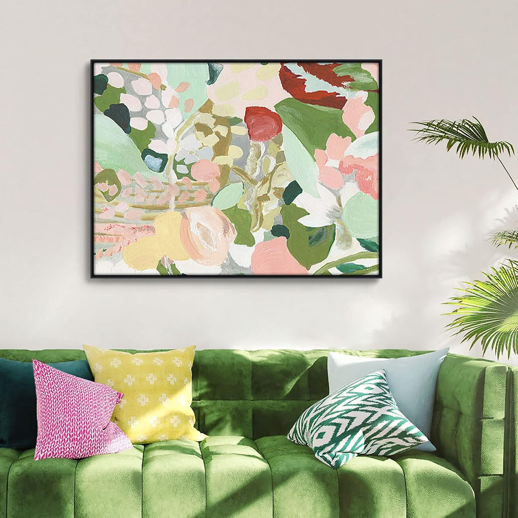 Floating Frame for 36x48 Canvas Paintings, DIY Metal Canvas Frame with 1.5" Deep for Wall Art/Portrait/Landscape Living Room Bedroom Kitchen Decor (Black)