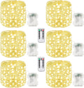 6 Pack 100LED Christmas Battery Operated Fairy Lights with Remote, 8 Modes String Light with Timer, Dimmable, Memory Function, Waterproof Twinkle Lights for Outdoor Indoor Christmas Decor(Warm White)