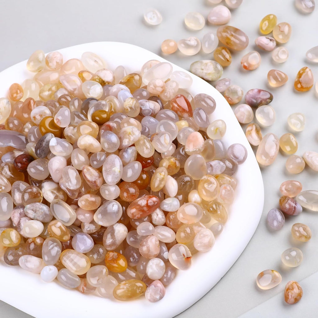 Polished Rose Quartz Crystals 0.62lb Natural Gemstones Crystal Bulk Tumbled Polished Stones Irregular Rocks Chakra Colorful Crystal Vase Filler Decoration Energy Reiki Beginner Gifts
