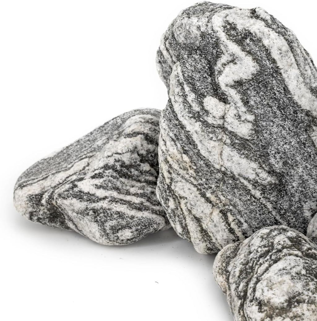 Natural Fish Tank Stones Aquarium Rocks 10lb Silver Seiryu Rock for Aquascaping, Terrariums, Bonsai, Garden Landscaping & Reptile Habitats(2-7inch 5-6Pcs)