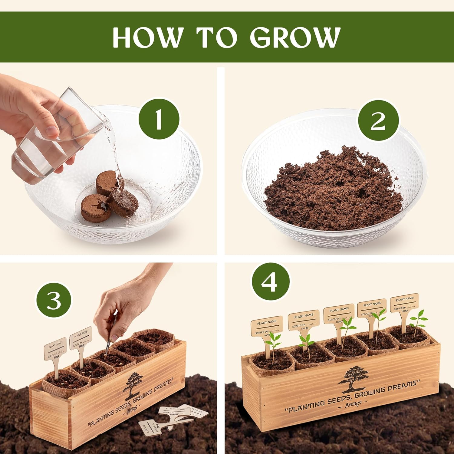 AVERGO Bonsai Tree Kit for Beginners – 5X Unique Japanese Bonzai Trees | Complete Indoor Bonsai Starter Kit for Growing Bonsai Plants with Tools & Planters – DIY Gardening Gifts for Women & Men