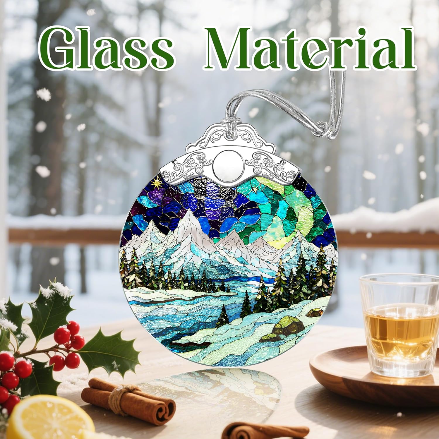Mountain Landscape Christmas Ornaments: Christmas Tree Ornaments, Holiday Decor for Mountaineer, Stocking Stuffers, Gift Ideas, Xmas Gifts & Gifts for Nature Lover