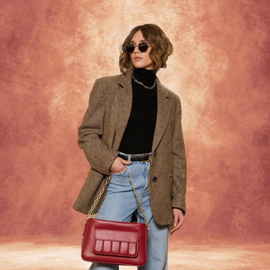 Abstract Professional Photography Backdrop for Portrait Photo Props Booth Background Photoshoot Studio with Polyester Fabric Roller Pocket on Top(6x8ft,Brick Red,No Stand)