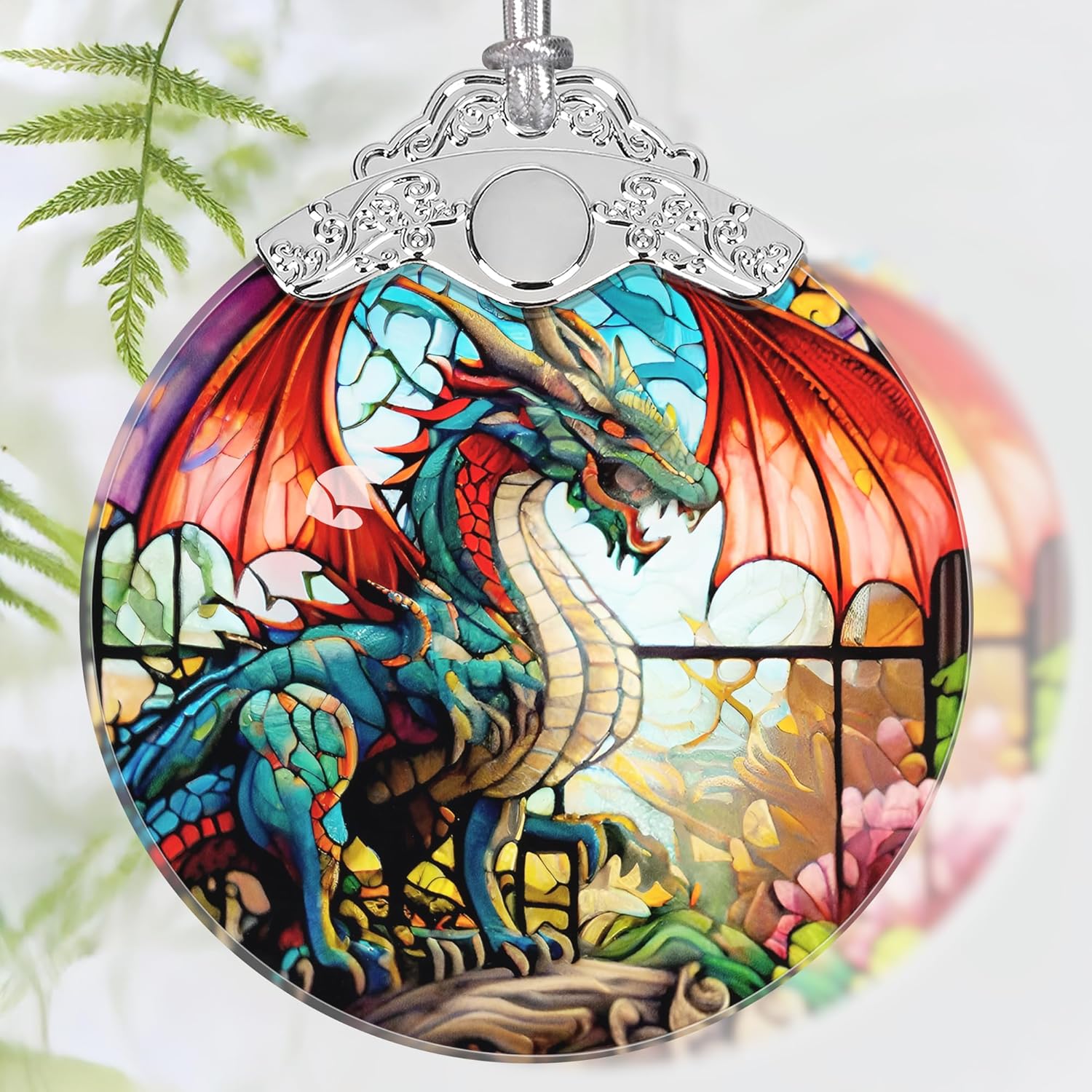 Christmas Ornament, 2025 Ornaments for Christmas Tree, Stained Glass Hanging Ornament, Holiday Ornaments, Unique Gift Idea - Flying Dragon
