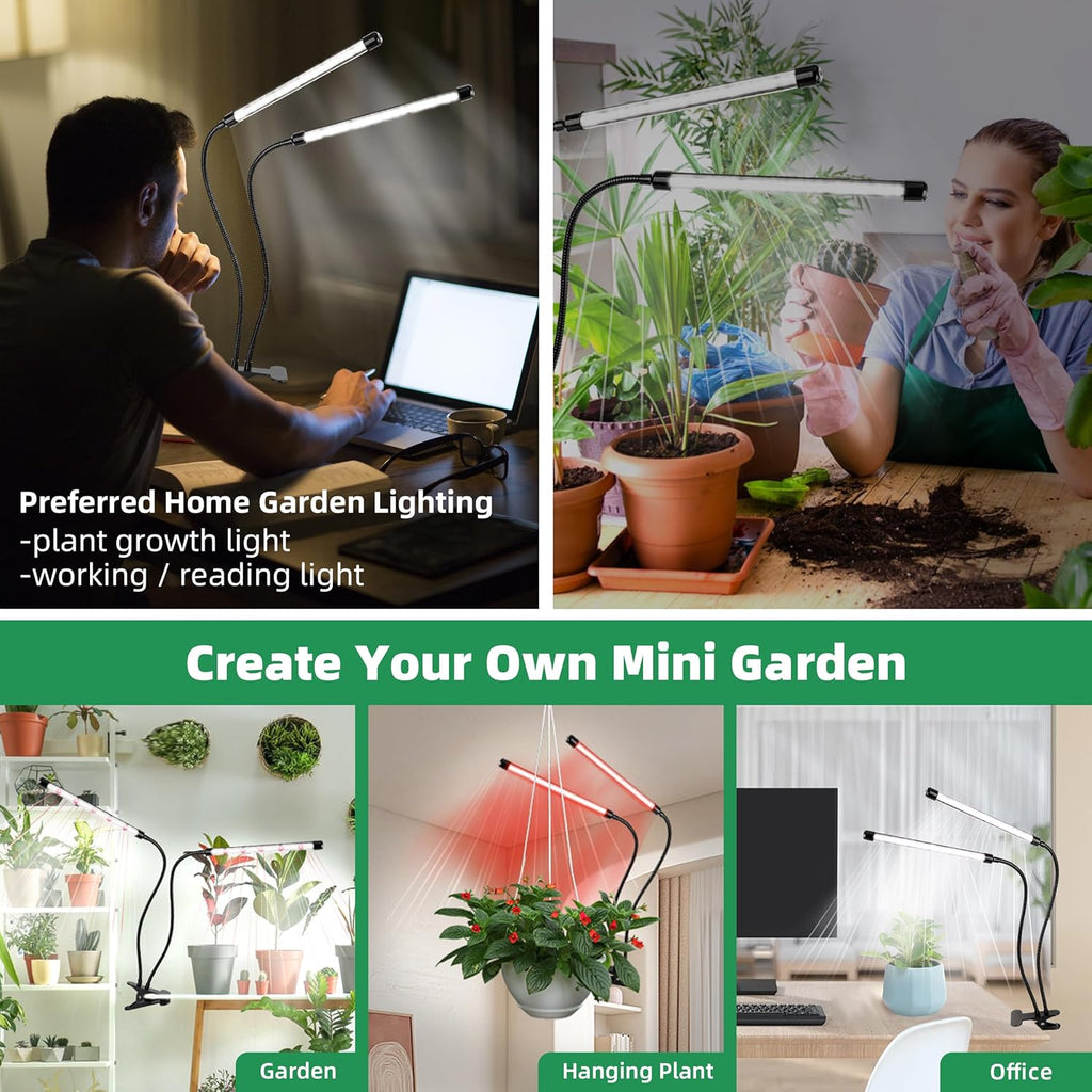 Grow Light 6500K Full Spectrum Plant Grow Lights 84 LED Plant Light with Clip Grow Lamp for Indoor Plants Growing Lamps（2PCS）