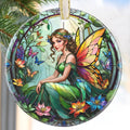 Vintage Fairy 2025 Ornaments for Christmas Tree - Round Ceramic, Holiday Decor, Christmas Tree Decoration - Gift Idea for Women