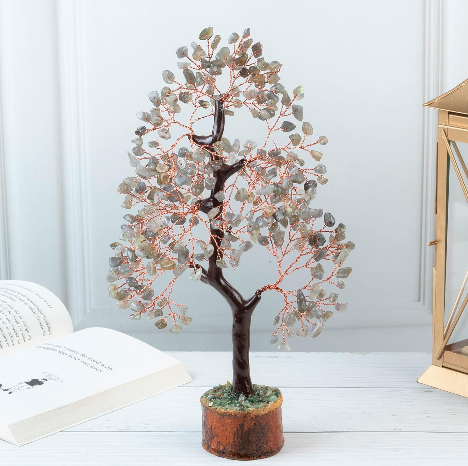Labradorite Crystal Tree of Life, Chakra Tree of Life, Handmade Gemstone Tree, Feng Shui Tree, Money Tree, Crystal Decoration, Spiritual Gift, Gem Tree, Artificial Tree, Chakra Decor, Healing Tree