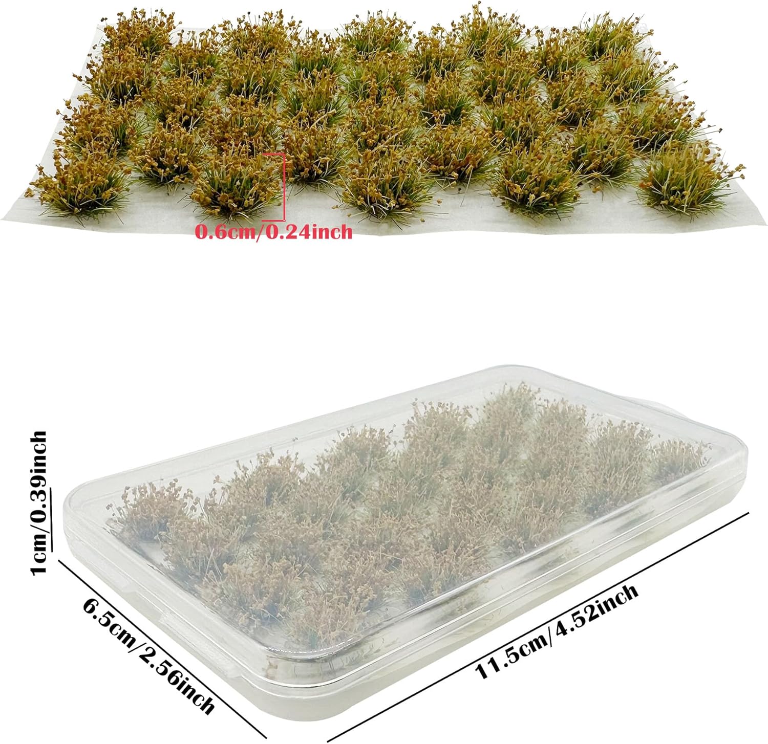 Woohome 2 Boxes Static Grass Tuft Model Grass Tufts Railway Artificial Grass Bushy Tuft Flower Cluster Vegetation Groups for Train Landscape Railway Artificial Grass Modeling