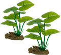 Ameliade 2 PCS Aquarium Plants Decorations Silk Betta Leaf pad Hammock Hides Goldfish Small Fish Tank Artificial Plastic Decor Fish Bowl Accessories Reptiles Turtle Tank Ornaments