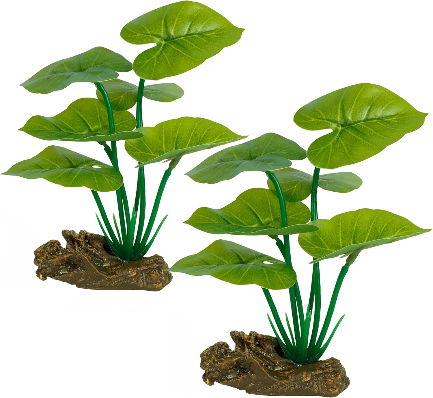 Ameliade 2 PCS Aquarium Plants Decorations Silk Betta Leaf pad Hammock Hides Goldfish Small Fish Tank Artificial Plastic Decor Fish Bowl Accessories Reptiles Turtle Tank Ornaments