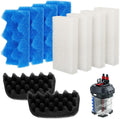 106/107 Bio Foam Replacement Aquarium Filter Media Kit Compatible with Fluval 106/107 Canister Filters, Bio Foam Sponge Set - 4 White, 4 Blue & 2 Black Foam for Biological and Mechanical Filtration