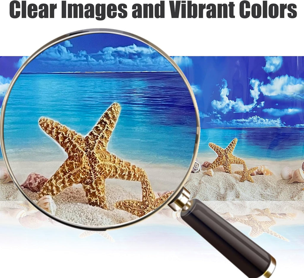 Fish Aquarium Background Poster Beach Fish Backdrop for Aquarium 10 20 Gallon Tank Wallpaper Fish Tank Background Double Sides Fish Tank Stickers