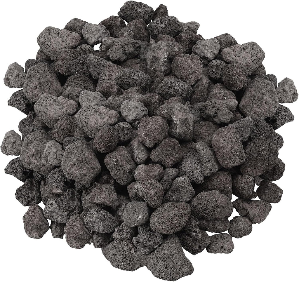 10LB Black Lava,Lava Rock Granules,Stones for Indoor Gas Fireplaces, Fire Pits, and Fire Pit Tables, Gas Fireplace Rocks, Fire Pit Stones for Outdoor Grills and Landscaping(1.2"-2")