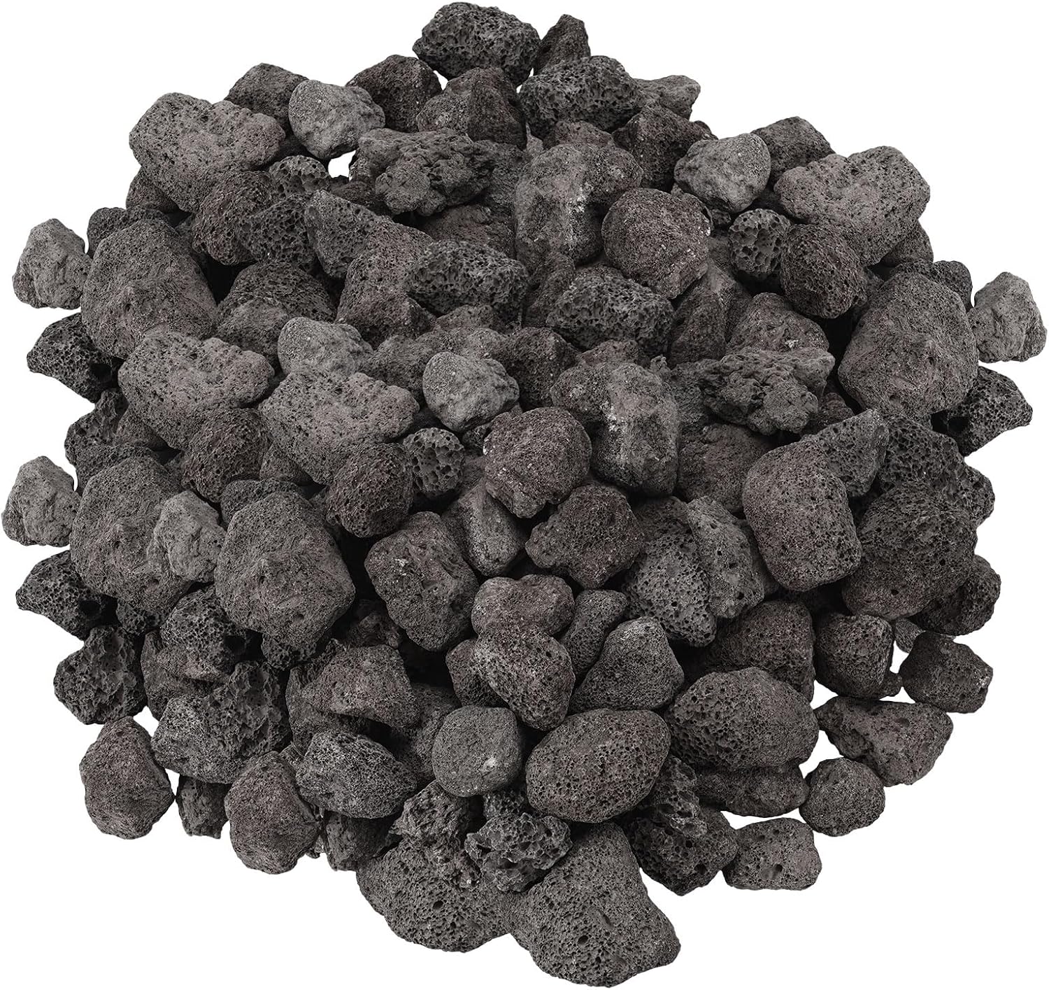 10LB Black Lava,Lava Rock Granules,Stones for Indoor Gas Fireplaces, Fire Pits, and Fire Pit Tables, Gas Fireplace Rocks, Fire Pit Stones for Outdoor Grills and Landscaping(1.2"-2")