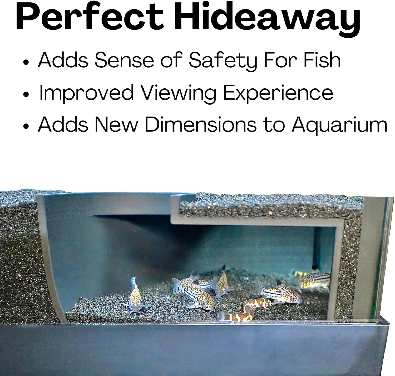 Aquarium Underground Two Hole Corner Cave | Viewing Fish & Shrimp Tunnel | Fish Tank Undergravel Hide Decor Decoration Hideout Perfect For Corydora Catfish, Kuhli Loach, Pleco, Betta Fish