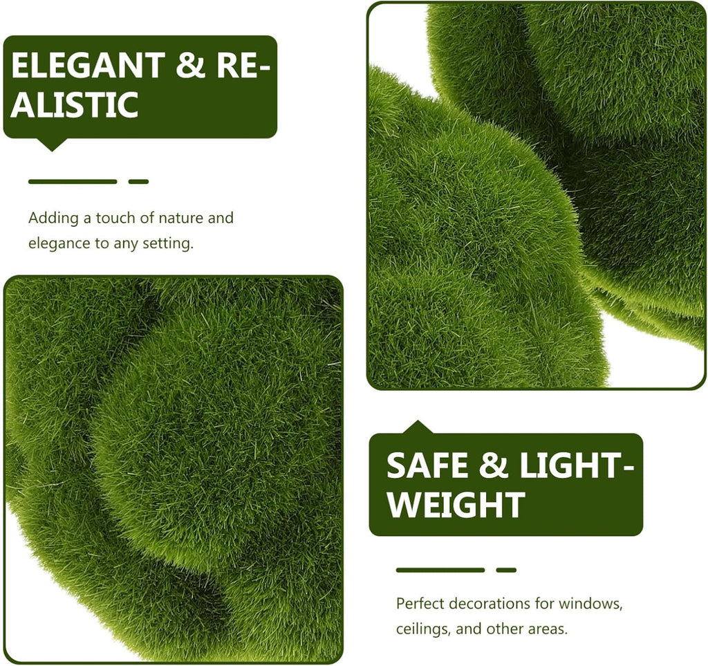 STOBAZA 4pcs Fake Green Moss Balls, Decorative Green Moss, Simulated Topiary Ball, Floral Arrangements for Garden Wedding Party Decoration