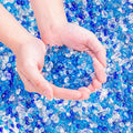 Keedolla 15 Oz Blue Mix Aquarium Glass Pebbles Stones Fish Tank Rocks Gravel, Aquarium Rocks Glass Gems Stones for Crafts, Vase Fillers, Garden, Succulent Plants Decor