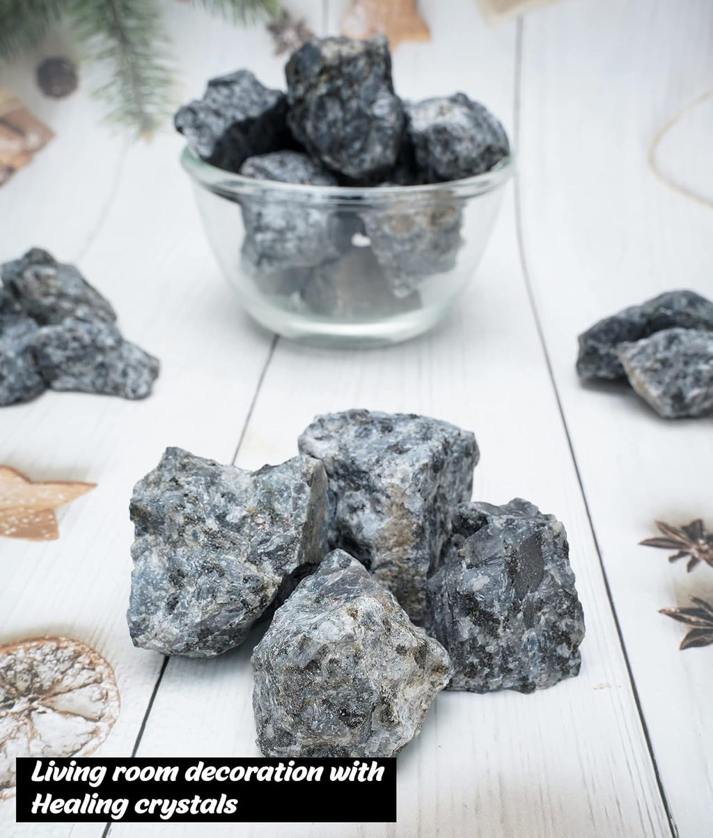 Crocon Larvikite Rough Bulk Natural Stone Raw Gemstone Tumbling Cabbing Polishing Gem Mining Energy Generator Chakra Balancing Reiki Healing Good Luck Home Office Decor Weight :-1Lb Approx