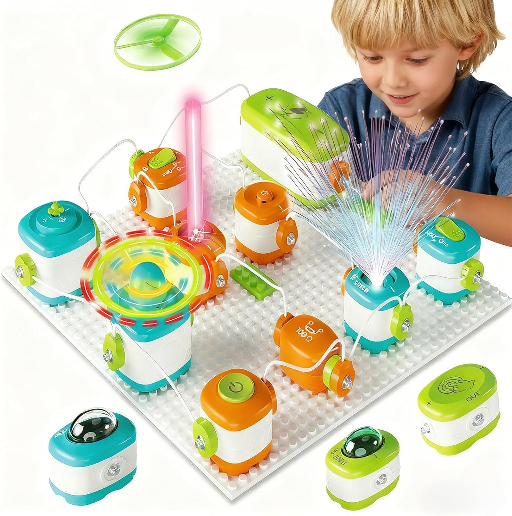 Science Kits for Kids - STEM Educational Circuits Kit for Kids, 168 Projects 37 Circuit Parts Electronics Building Blocks, Science Experiment Toy - DIY Engineering Gift for Boys Girls Ages 3+