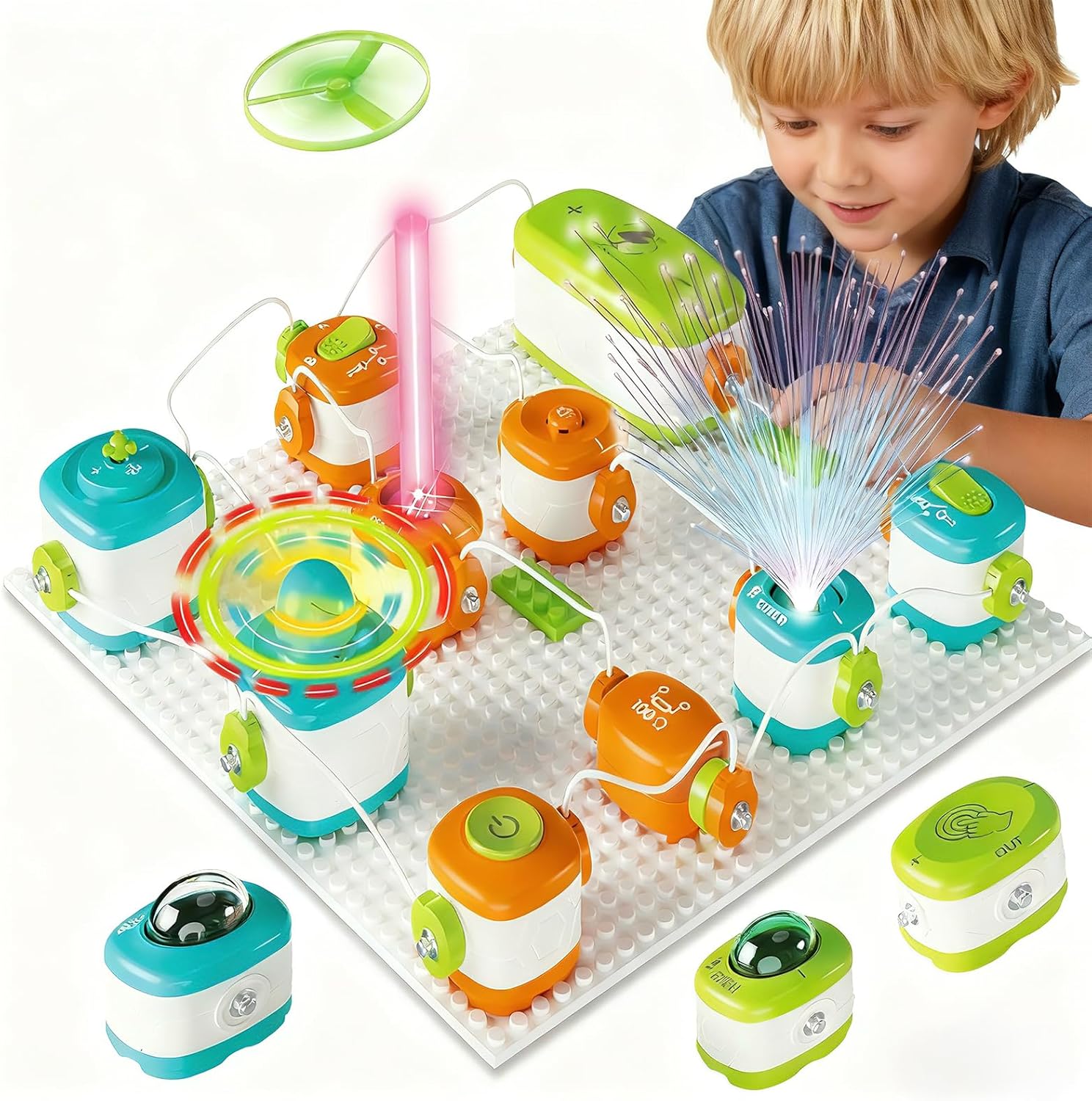 Science Kits for Kids - STEM Educational Circuits Kit for Kids, 168 Projects 37 Circuit Parts Electronics Building Blocks, Science Experiment Toy - DIY Engineering Gift for Boys Girls Ages 3+