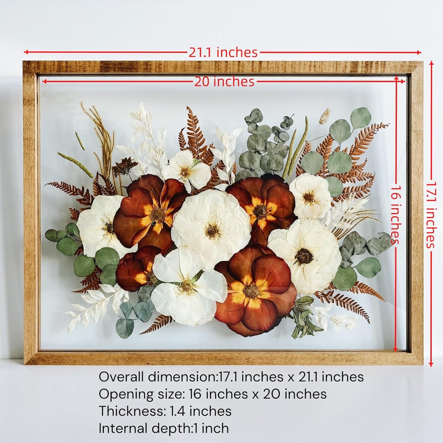 16x20 Floating Frame Pressed Flower Frames Maple Wood Floating Picture Frames 16x20 Floater Frame 20x24 Floating Frames Double Real Glass
