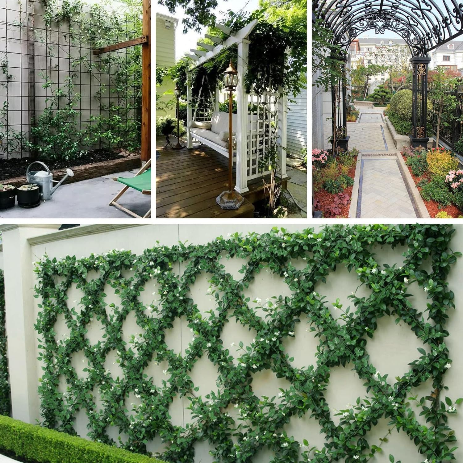 Tbestmax 237 Feet 36 Pack Artificial Ivy Leaf Plants, Green Vine Leaves, Greenery Hanging Garland, Fake Foliage Flowers for Home Kitchen Garden Office Wedding Wall Decor